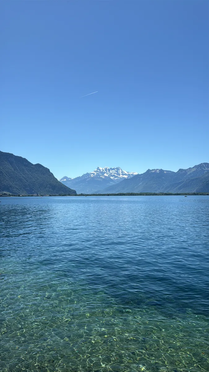Lago Léman visto de Montreux, ponto de partida do GoldenPass